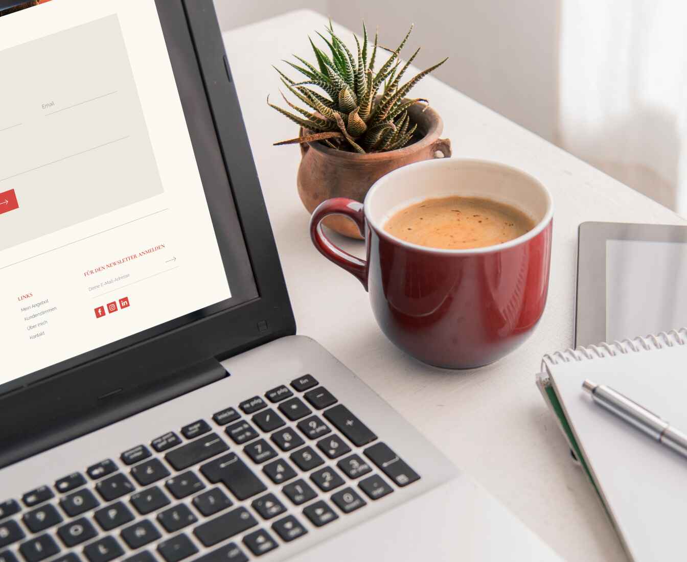 Contact us page of a branding and marketing consultant website.