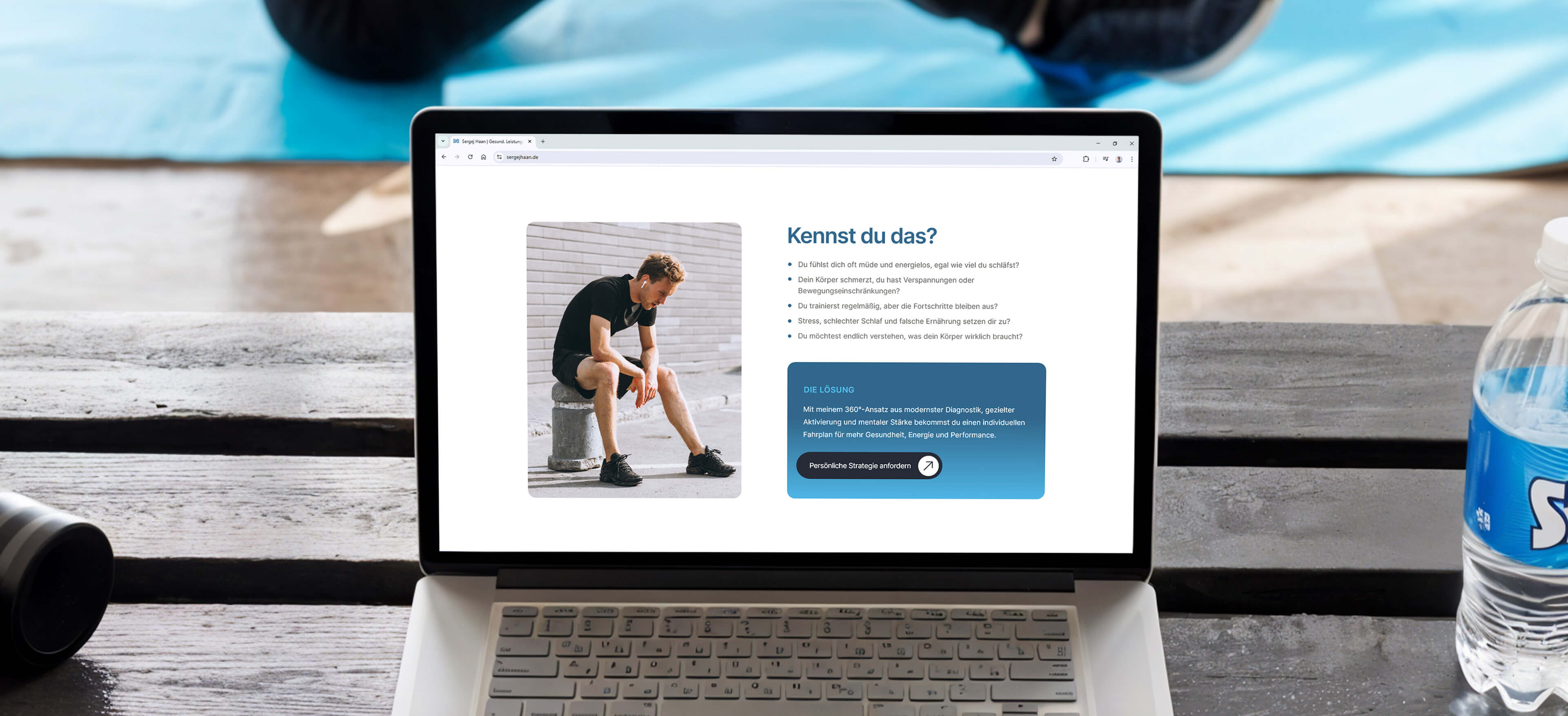 Custom website design for a health and performance coach and sports therapist created by UrosWeb web design agency.